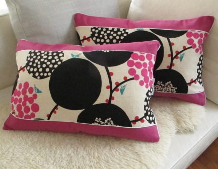 Sofakissen Dekokissen pink schwarz natur ecchino 