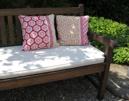 sofakissen dekokissen 40 x 40 rot rosa senf gelb karo Rosen Mumflower Paspel Keder