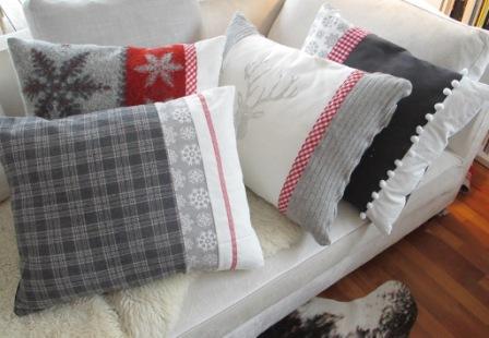 chalet chic Hirschkissen Kissen Hirsch Hirschmotiv Winterkissen Kissen Wolle Kissen grau Kissen rot Kissen kaufen Kissen Shop Kissenshop Dekokissen Sofakissen Zierkissen Kissen Sofa